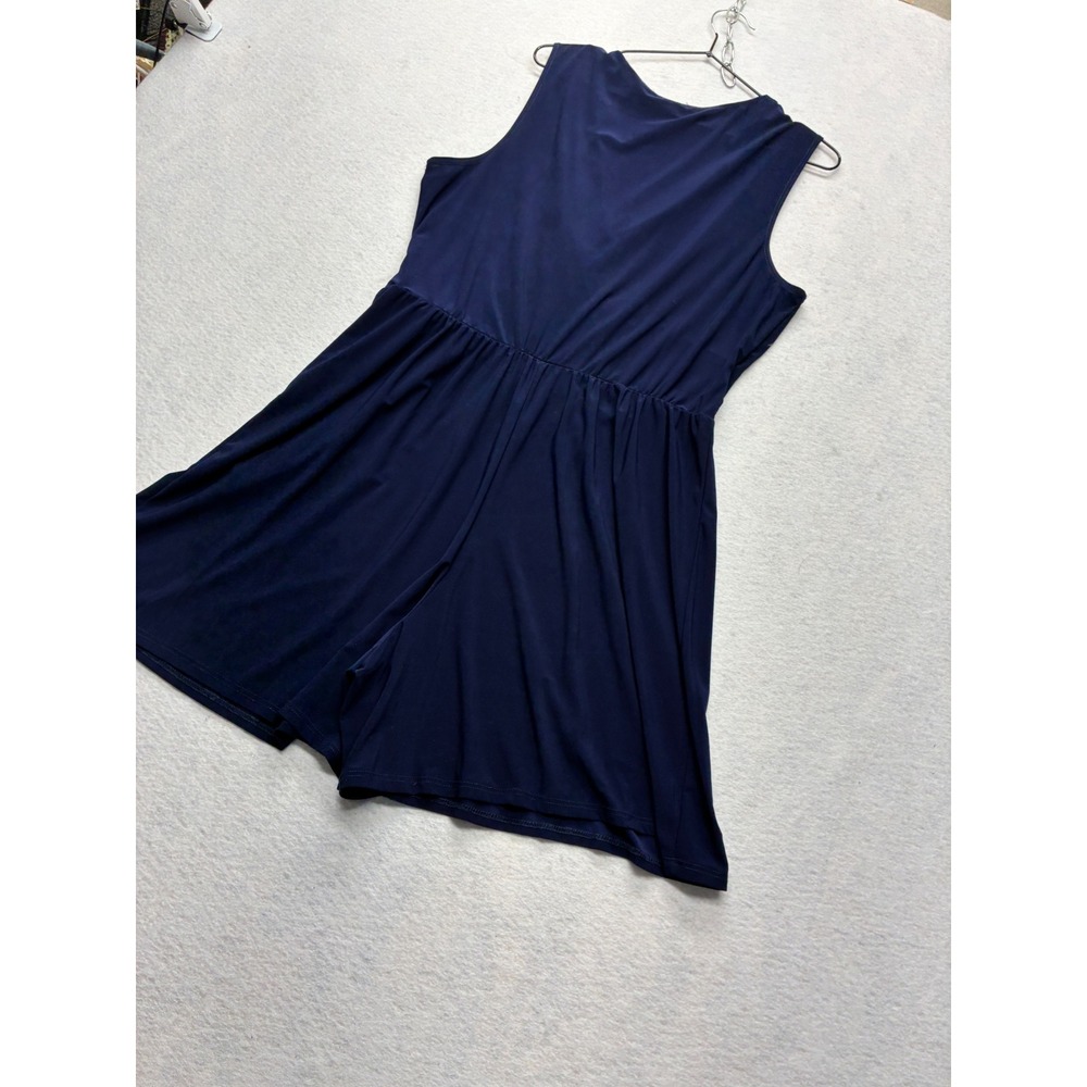 Annalee + Hope Sleeveless Romper Quiet Luxury Wrap Tie Waist XL Navy Blue - Picture 9 of 10